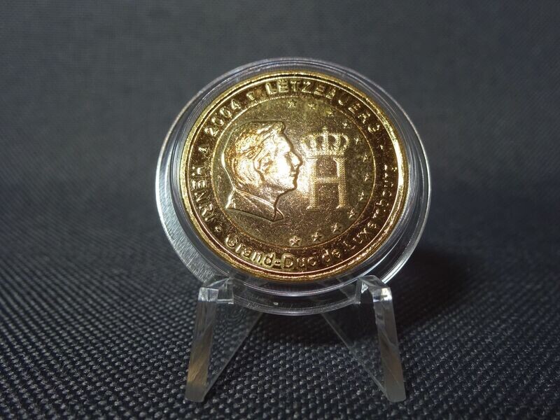 Münze Luxemburg 2004 2 Euro Großherzog Henri Vergoldet Münze Luxemburg 2004 2 Euro Großherzog Henri Vergoldet
