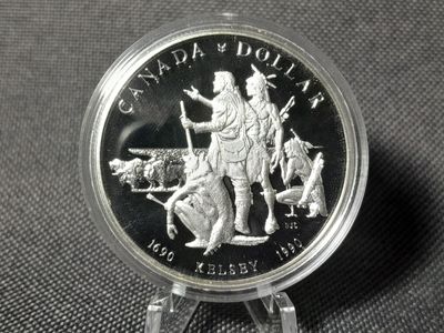 Silbermünze Kanada 1990 1 Dollar Henry Kelsey Queen Elizabeth II. Silbermünze Kanada 1990 1 Dollar Henry Kelsey Queen Elizabeth II.