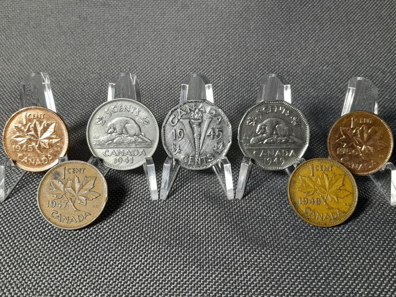Münzen Set Kanada 1941 - 1958 1 5 Cents Maple Leaf George VI. Erhaltung Münzen Set Kanada 1941 - 1958 1 5 Cents Maple Leaf George VI. Erhaltung