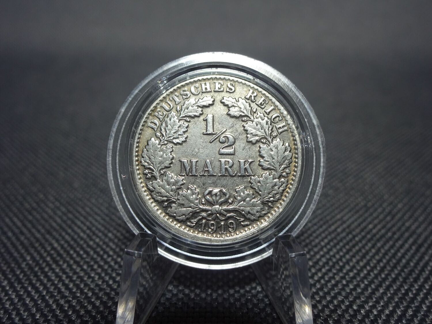 Silbermünze Deutsches Kaiserreich 1919 F 1/2 Mark Lichtenrader Fehlprägung Silbermünze Deutsches Kaiserreich 1919 F 1/2 Mark Lichtenrader Fehlprägung