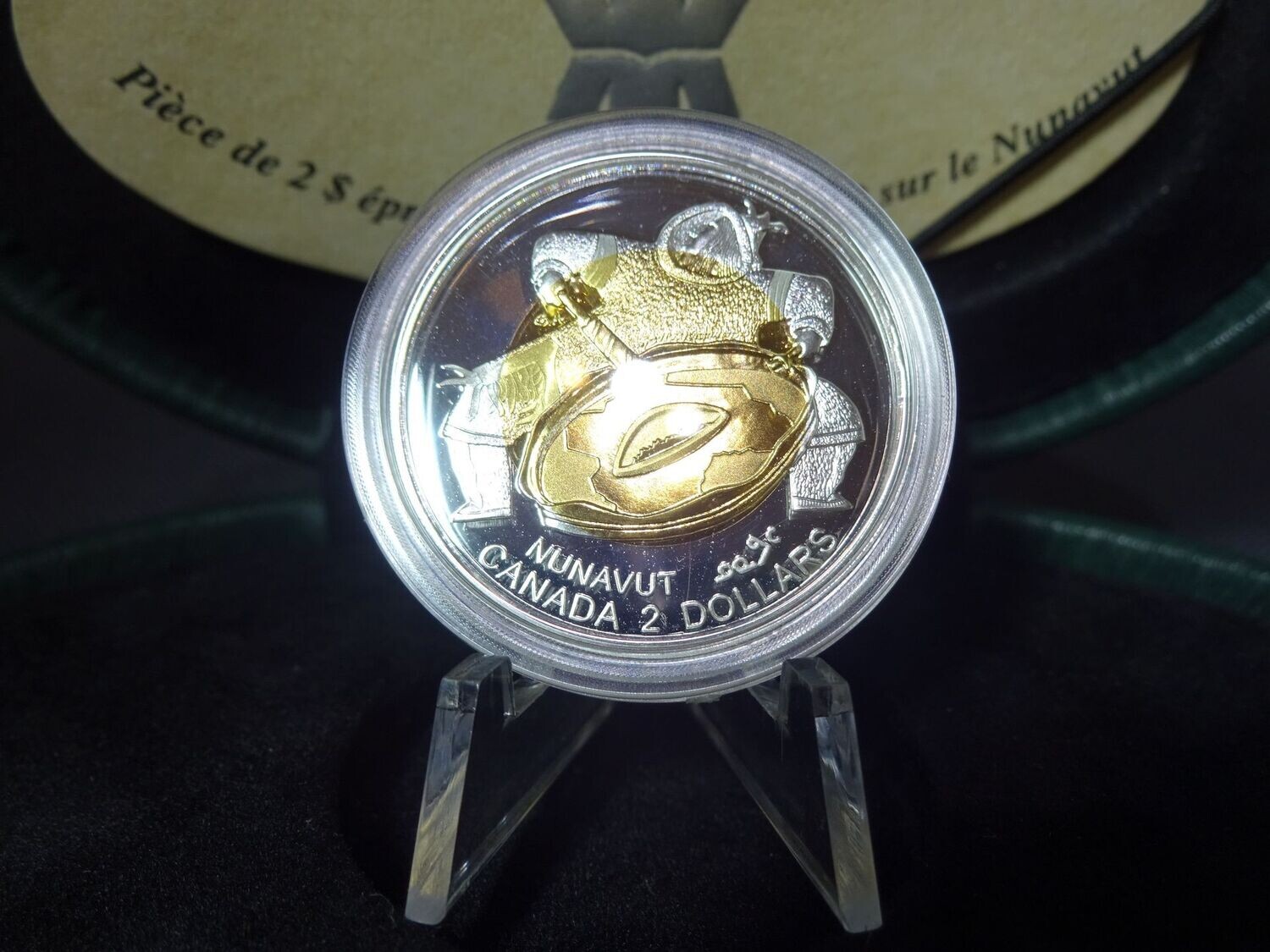 Silbermünze Kanada 1999 2 Dollars Ureinwohner Indianer Nunavut Musiker Trommler Gilded Proof