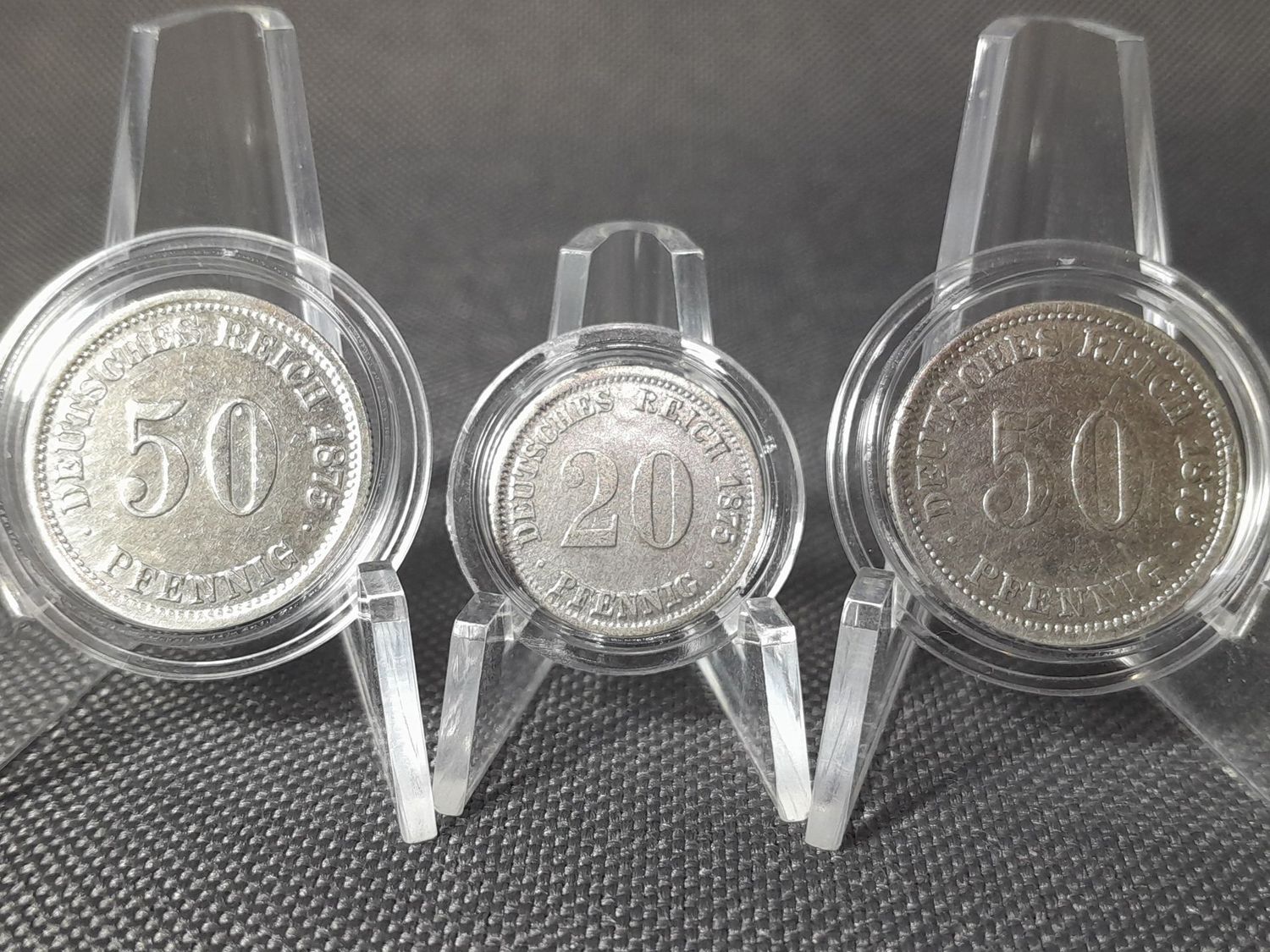 Silbermünzen Set Deutsches Kaiserreich 1875 1876 D 20 50 Pfennig Silbermünzen Set Deutsches Kaiserreich 1875 1876 D 20 50 Pfennig