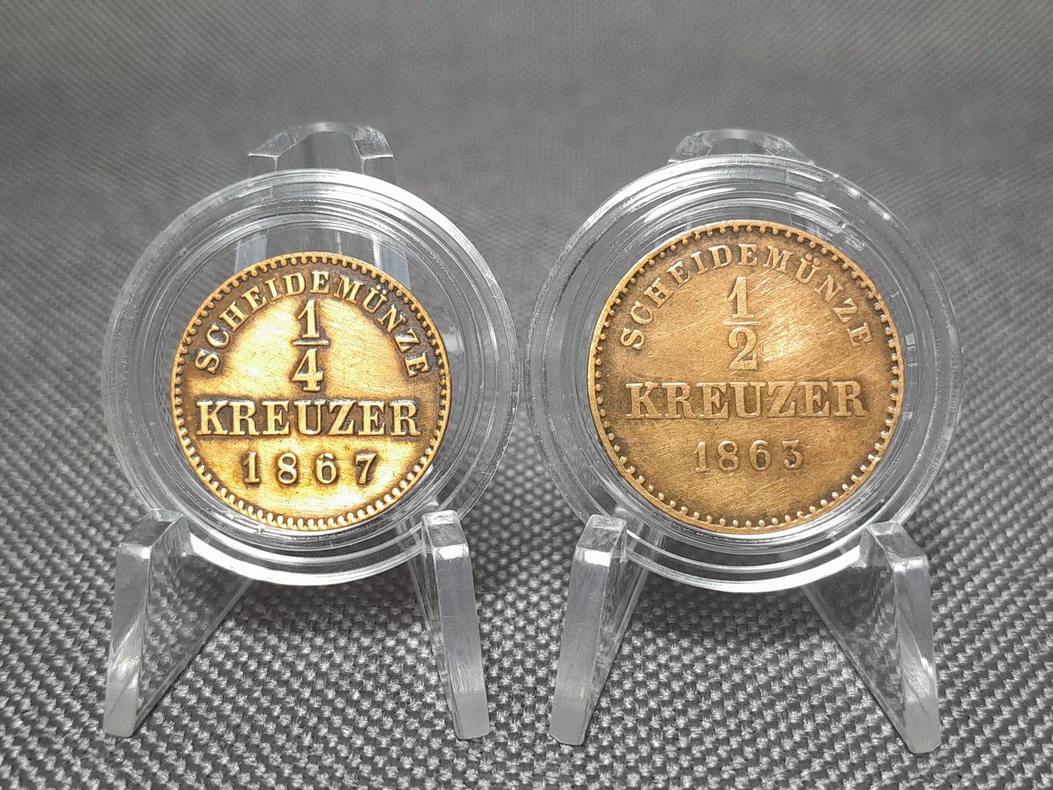 Münzen Set Württemberg 1863 1867 1/4 1/2 Kreuzer König Wilhelm I. Karl I. Altdeutschland Erhaltung! Münzen Set Württemberg 1863 1867 1/4 1/2 Kreuzer König Wilhelm I. Karl I. Altdeutschland Erhaltung!