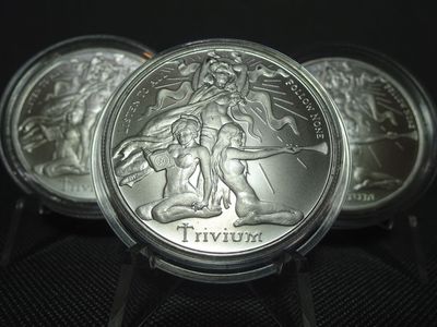 Silbermedaille USA 2021 Trivium Girls Listen To All Follow None Silver Shield 1 Oz Unze Silbermedaille USA 2021 Trivium Girls Listen To All Follow None Silver Shield 1 Oz Unze