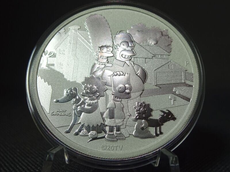 Silbermünze Tuvalu 2021 1 Dollar Familie Simpson Haus 1 Oz Unze