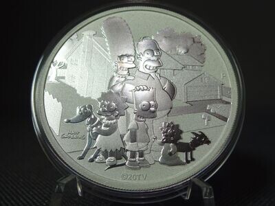 Silbermünze Tuvalu 2021 1 Dollar Familie Simpson Haus 1 Oz Unze