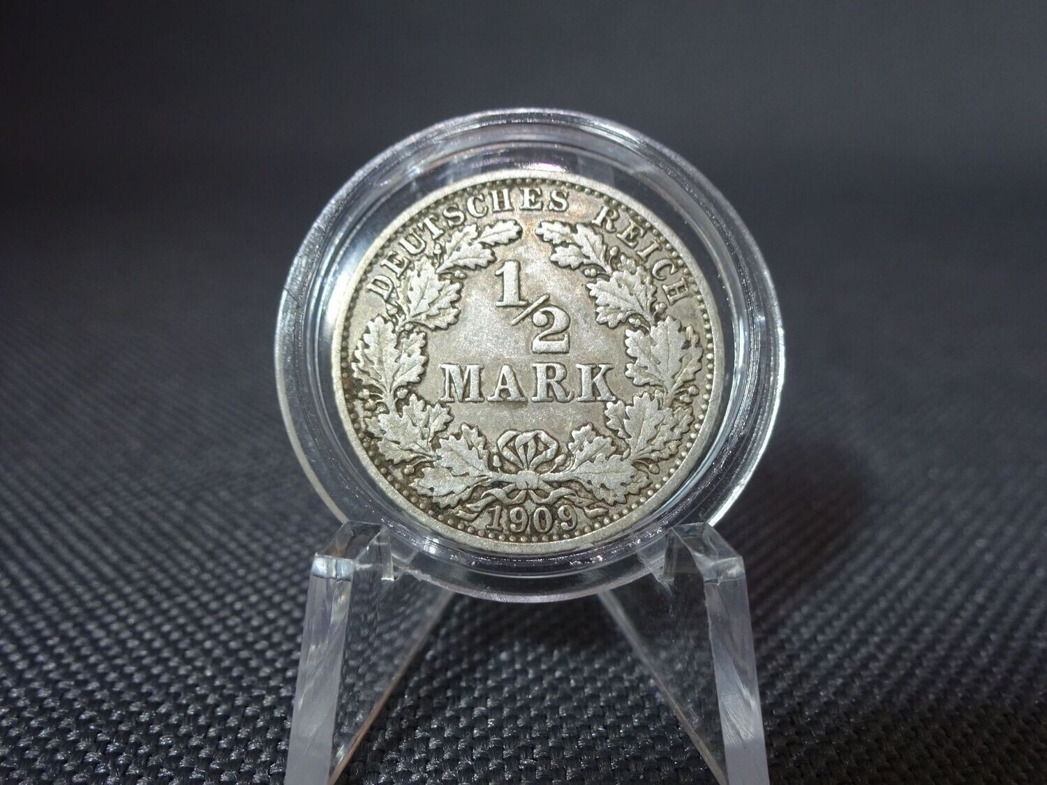 Silbermünze Deutsches Kaiserreich 1909 G 1/2 Mark Karlsruhe Patina Silbermünze Deutsches Kaiserreich 1909 G 1/2 Mark Karlsruhe Patina