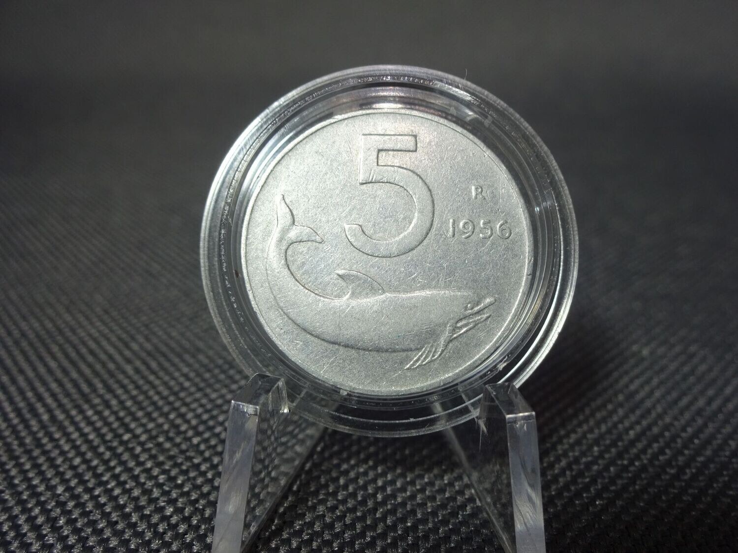Münze Italien 1956 5 Lire Delfin Rarität Selten 2. Münze Italien 1956 5 Lire Delfin Rarität Selten 2.