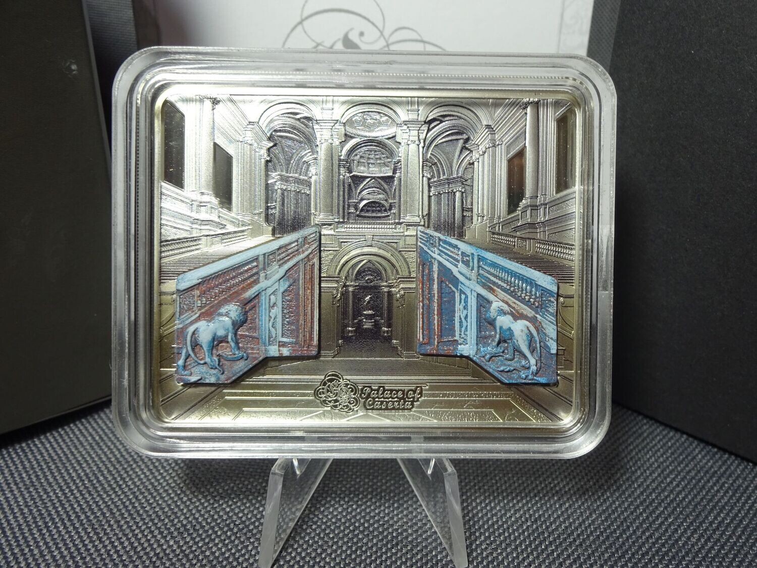 Silberbarren Cook Islands 2014 10 Dollars Interiors Palast Caserta High Relief Münzbarren 2,5 Oz Unze Silberbarren Cook Islands 2014 10 Dollars Interiors Palast Caserta High Relief Münzbarren 2,5 Oz Unze