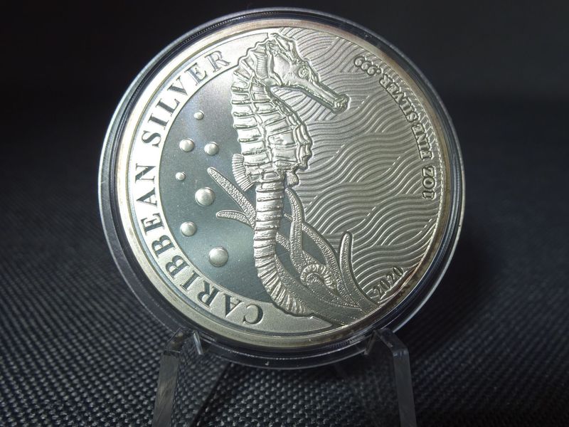 Silbermünze Barbados 2020 1 Dollar Seepferdchen Karibik Caribbean Silver 1 Oz Unze