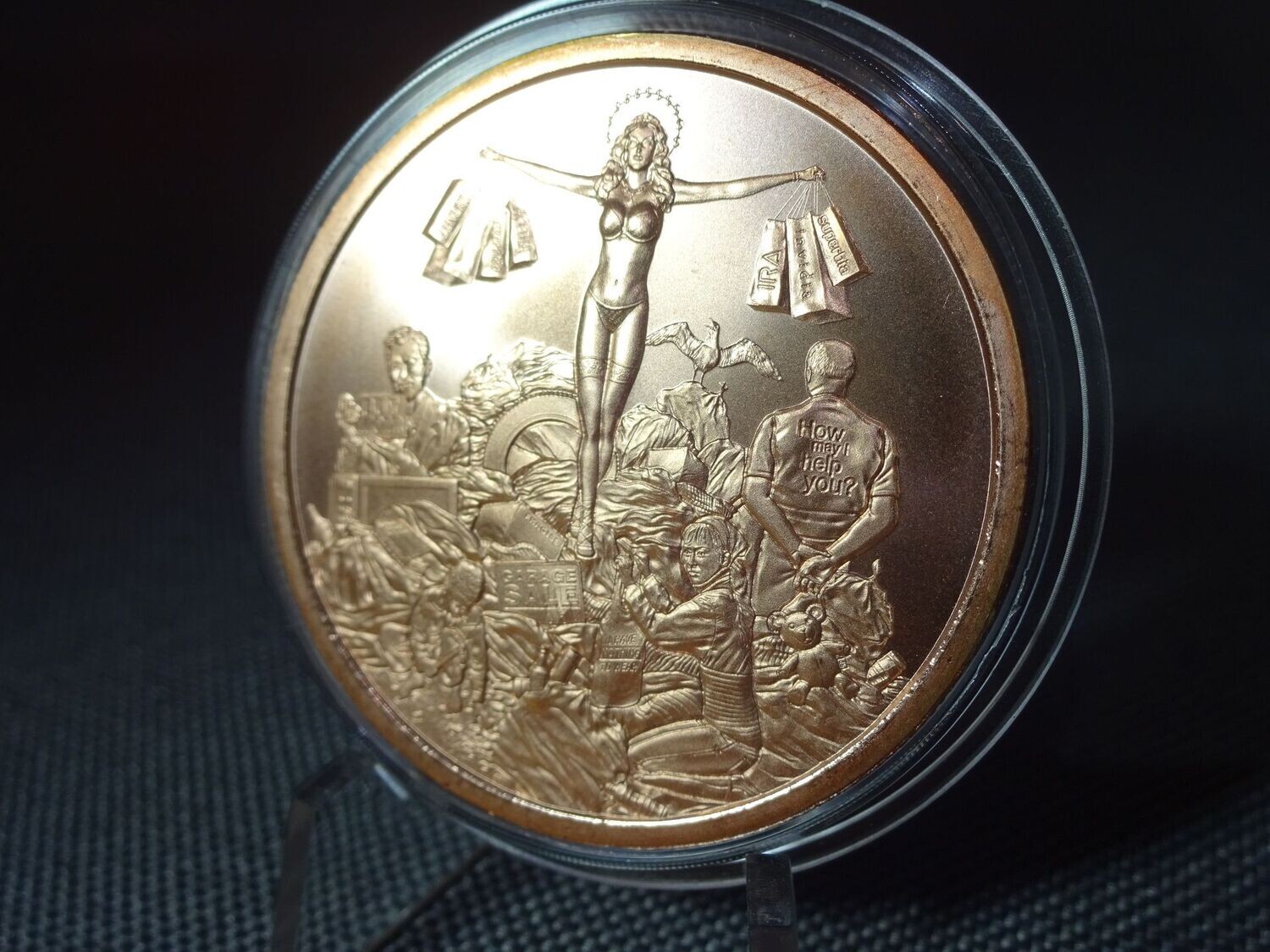 Medaille USA 2019 Konsum Weihnachten Manipulation Armut Silver Shield Kupfer 1 Oz Unze