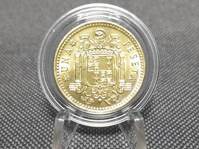 Münze Spanien 1966 1 Peseta 1974 Stern ? 74 Pesete Franco Erhaltung!