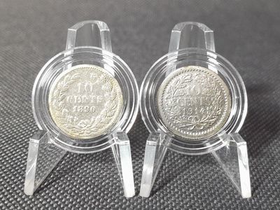 Silbermünzen Set 1890 1914 Niederlande 10 Cent Willem Wilhemina