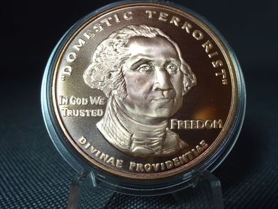 Medaille USA 2017 Domestic Terrorist Washington Silver Shield Kupfer 1 Oz Unze