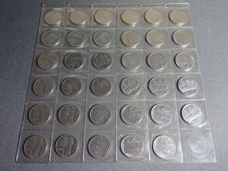 Münzen Komplett Satz Italien 1955 - 1989 100 Lire 35 Jahrgänge Set Münzen Komplett Satz Italien 1955 - 1989 100 Lire 35 Jahrgänge Set