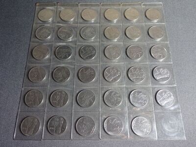 Münzen Set Italien 1955 - 1989 100 Lire Komplett Satz Münzen Set Italien 1955 - 1989 100 Lire Komplett Satz