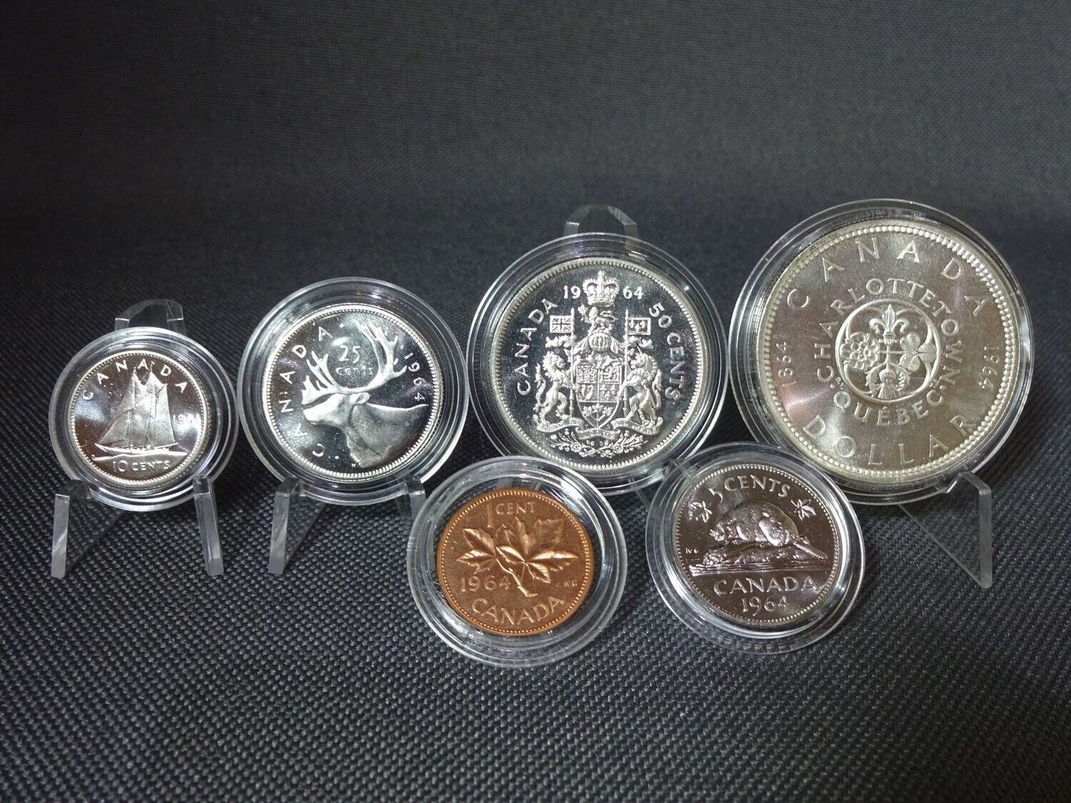 Kursmünzensatz KMS Set Kanada 1964 1 Cent - 1 Dollar Silbermünze Charlottetown