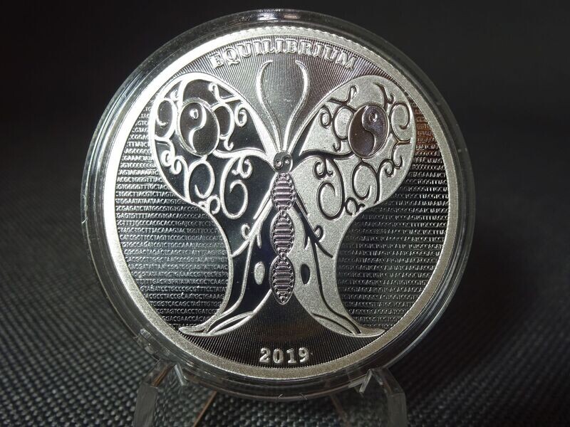 Silbermünze Tokelau 2019 5 Dollars Equilibrium DNA Ying Yang Schmetterling 1 Oz Unze Silbermünze Tokelau 2019 5 Dollars Equilibrium DNA Ying Yang Schmetterling 1 Oz Unze