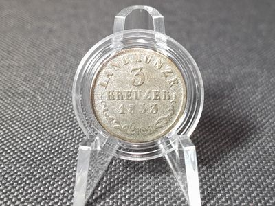 Silbermünze 1833 Sachsen Meiningen 3 Kreuzer Bernhard II. Herzogtum Altdeutschland