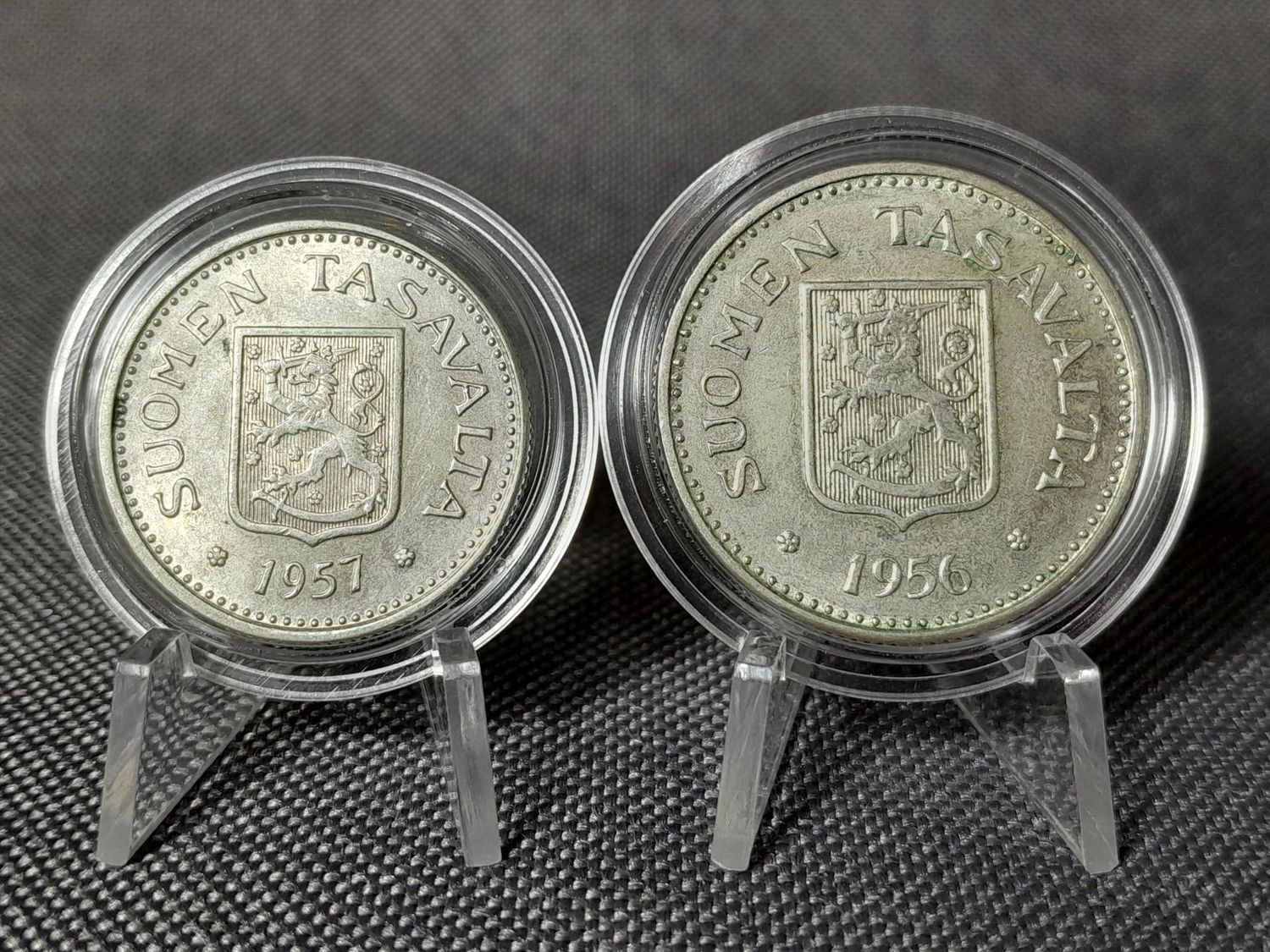 Silbermünzen Set Finnland 1956 1957 100 200 Markkaa Silbermünzen Set Finnland 1956 1957 100 200 Markkaa