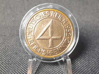 Münze Weimarer Republik 1932 A 4 Reichspfennig Berlin Erhaltung! Münze Weimarer Republik 1932 A 4 Reichspfennig Berlin Erhaltung!