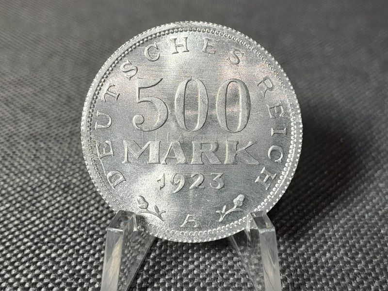 Münze Weimarer Republik 1923 A 500 Mark Lichtenrader Fehlprägung Erhaltung Münze Weimarer Republik 1923 A 500 Mark Lichtenrader Fehlprägung Erhaltung