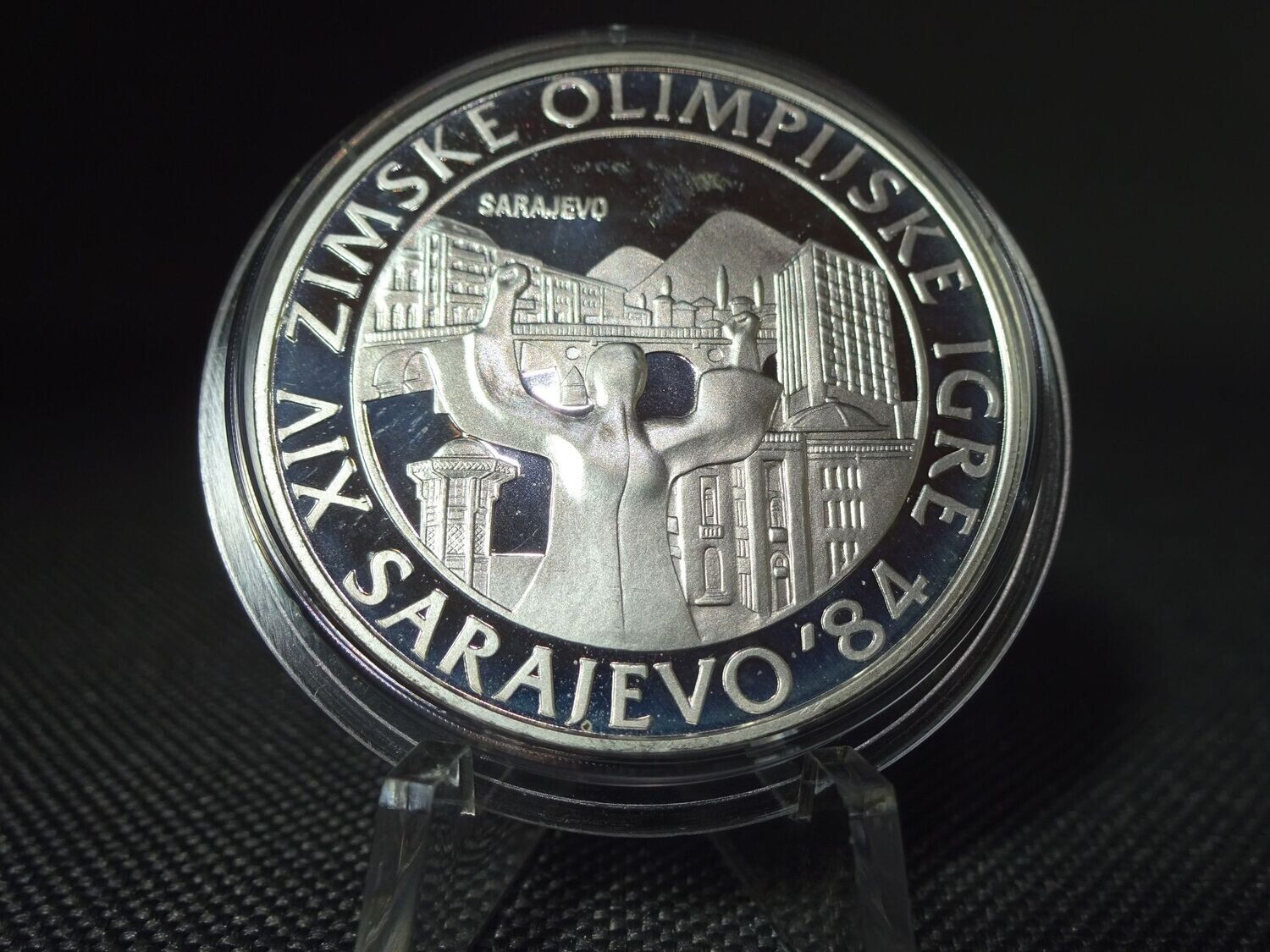 Silbermünze Jugoslawien 1982 250 Dinara Olympia 1984 Sarajevo PP Proof