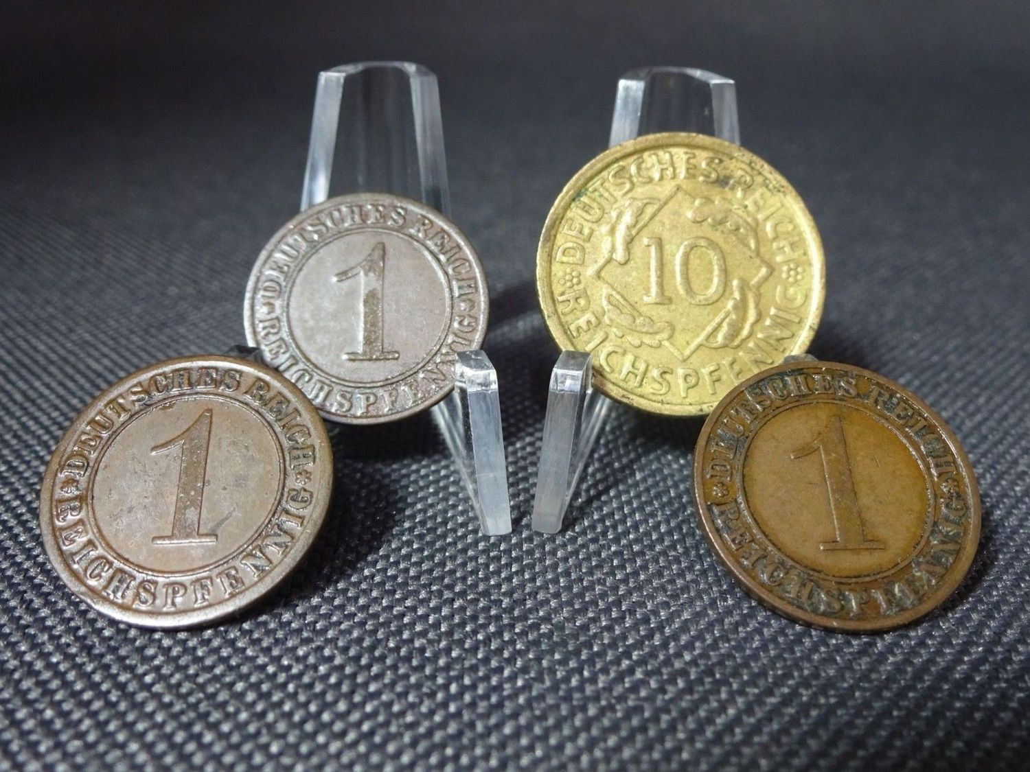 Münzen-Set Weimarer Republik 1925 1928 1930 G 1 & 10 Reichspfennig Münzen-Set Weimarer Republik 1925 1928 1930 G 1 & 10 Reichspfennig