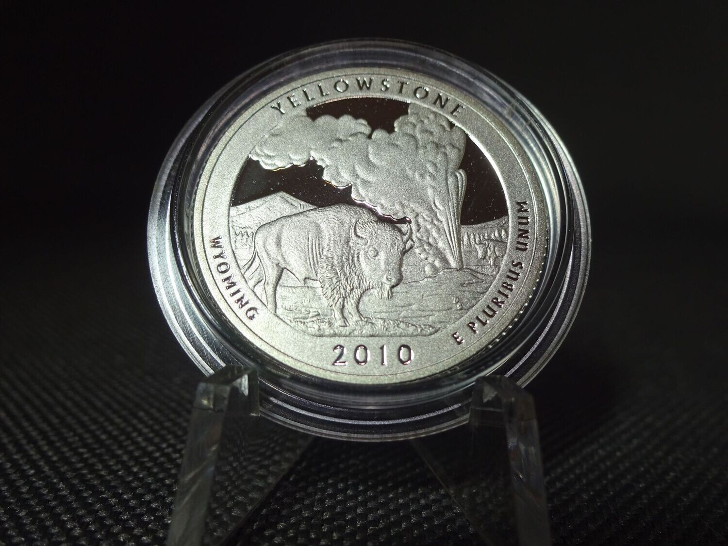 Silbermünze USA 2010 1/4 Quarter Dollar Yellowstone Nationalpark Wyoming Buffalo Washington Proof Silbermünze USA 2010 1/4 Quarter Dollar Yellowstone Nationalpark Wyoming Buffalo Washington Proof