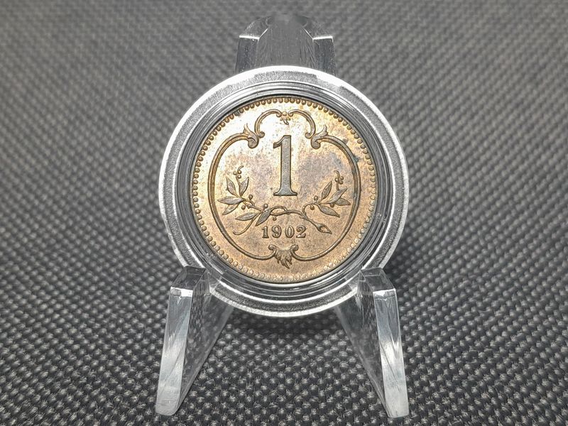Münze Österreich 1902 1 Heller Kaiser Franz Joseph I. KuK Erhaltung