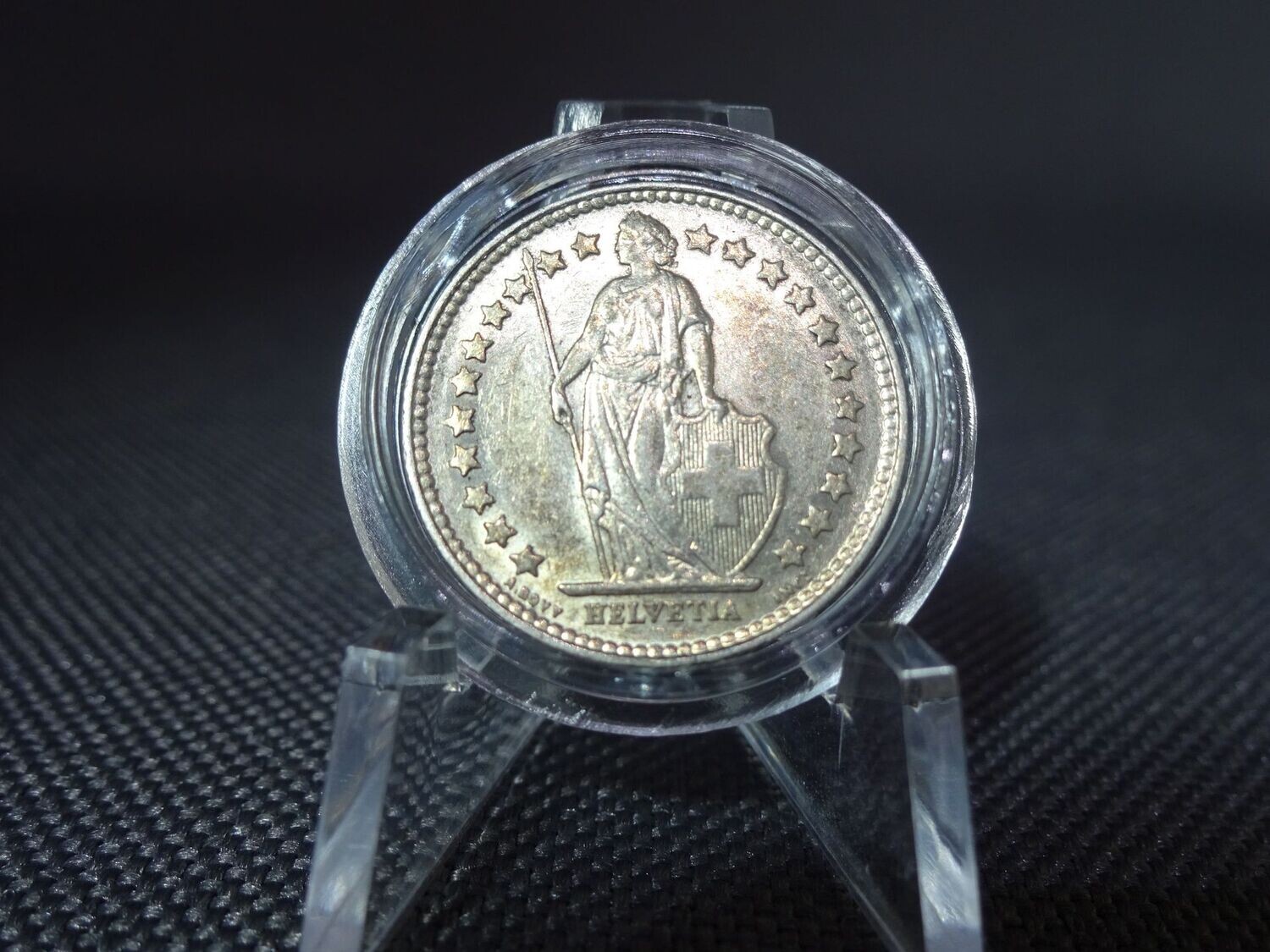 Silbermünze Schweiz 1916 B 1/2 Franken Helvetia