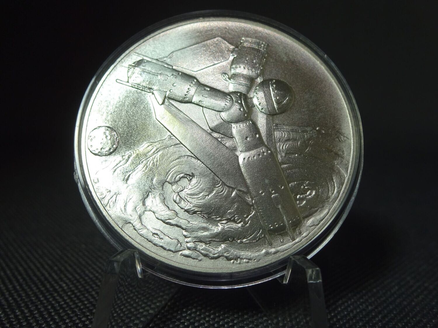 Silbermedaille Deutschland 1971 Sputnik NASA Umkreist Erde Raumstation