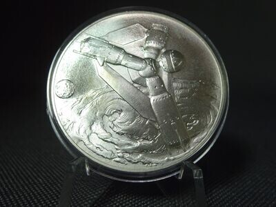 Silbermedaille Deutschland 1971 Sputnik NASA Umkreist Erde Raumstation Silbermedaille Deutschland 1971 Sputnik NASA Umkreist Erde Raumstation