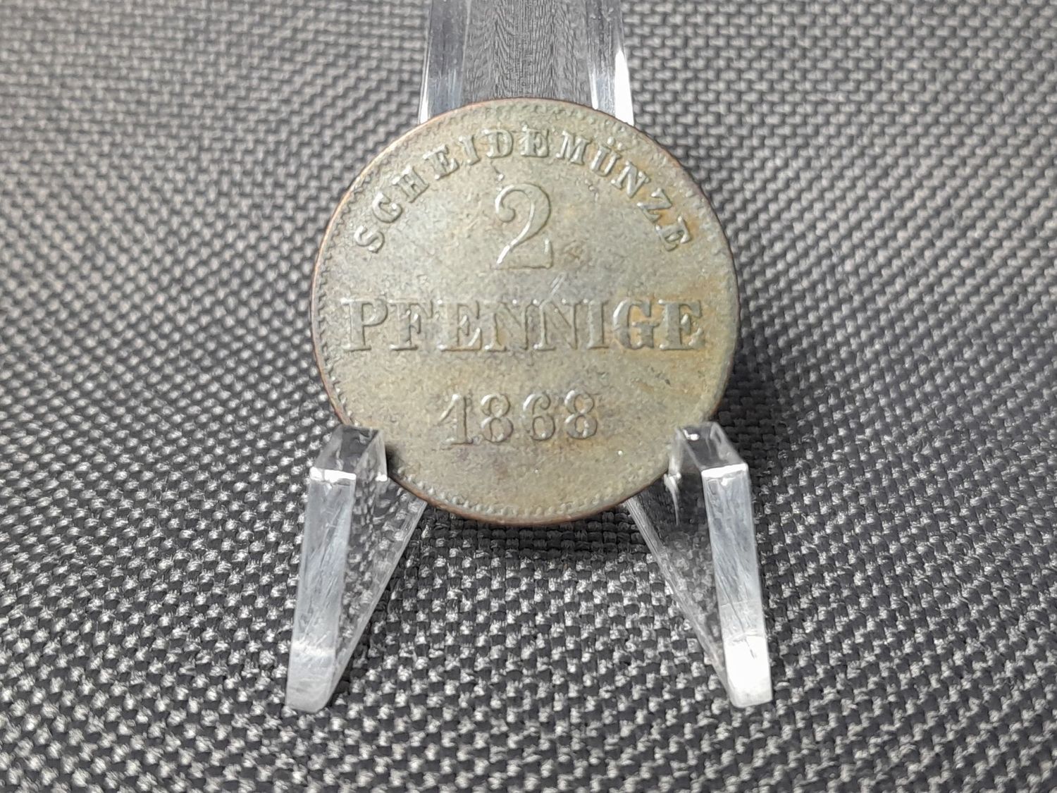 Münze Altdeutschland 1868 2 Pfennig Georg II. Herzogtum Sachsen Meiningen