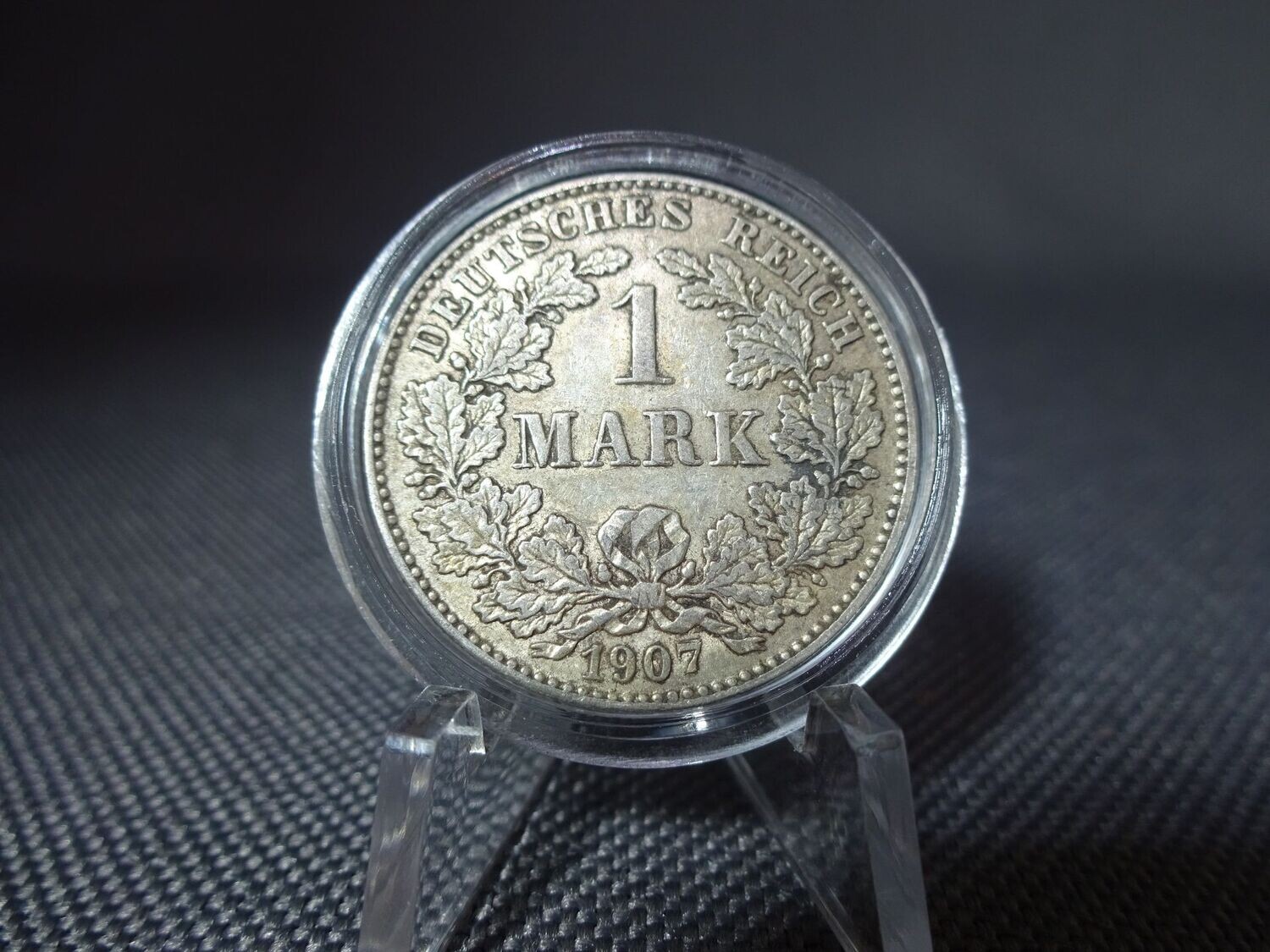 Silbermünze Deutsches Kaiserreich 1907 G 1 Mark Karlsruhe Fehlprägung