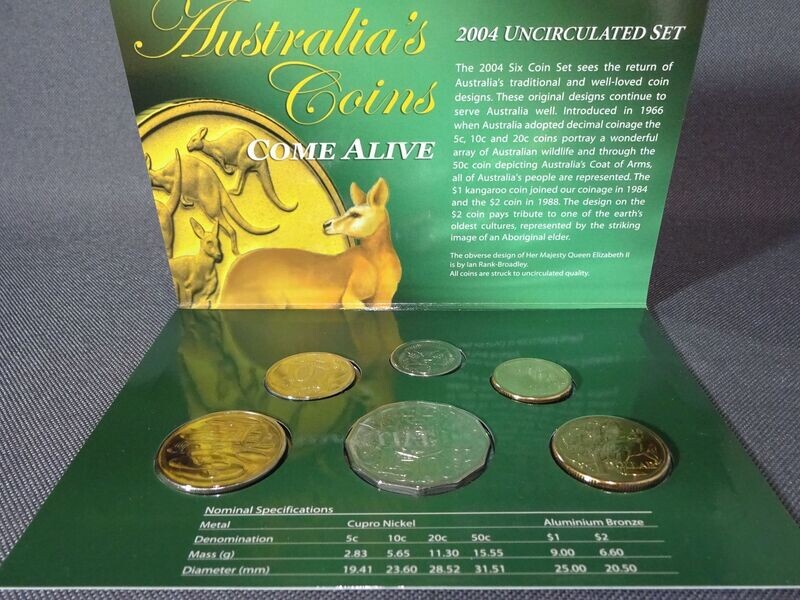 Kursmünzensatz KMS Set Australien 2004 5 Cent - 2 Dollars Blister Kursmünzensatz KMS Set Australien 2004 5 Cent - 2 Dollars Blister