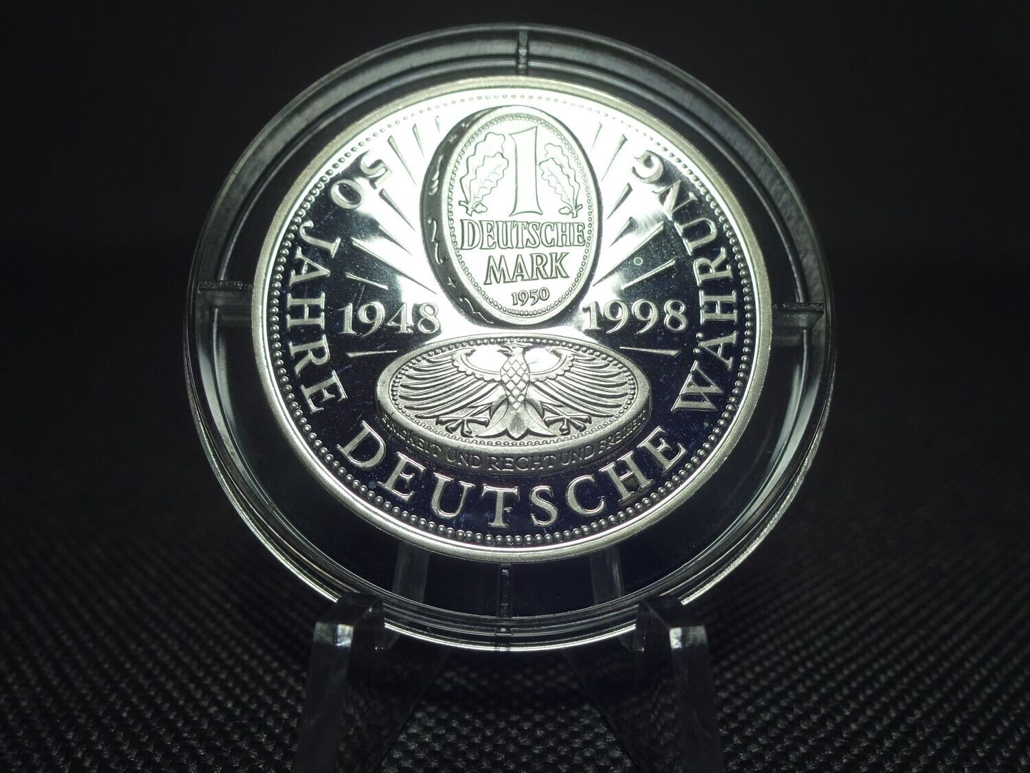 Silbermedaille Deutschland 1998 50 Jahre Deutsche Währung Mark PP Proof Silbermedaille Deutschland 1998 50 Jahre Deutsche Währung Mark PP Proof