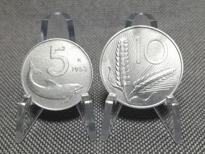 Münzen Set Italien 1953 5 10 Lire Delfin Erhaltung!!! Münzen Set Italien 1953 5 10 Lire Delfin Erhaltung!!!