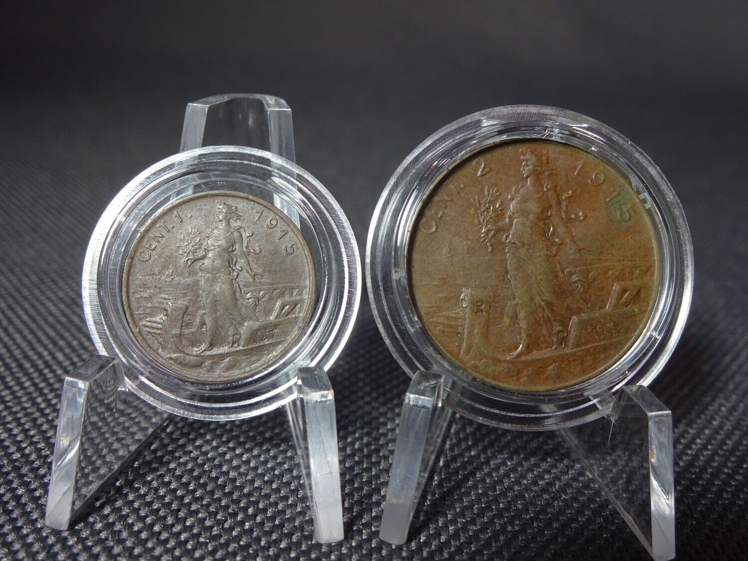 Münzen Set Italien 1915 1 Centesimo 2 Centesimi Vittorio III. Münzen Set Italien 1915 1 Centesimo 2 Centesimi Vittorio III.