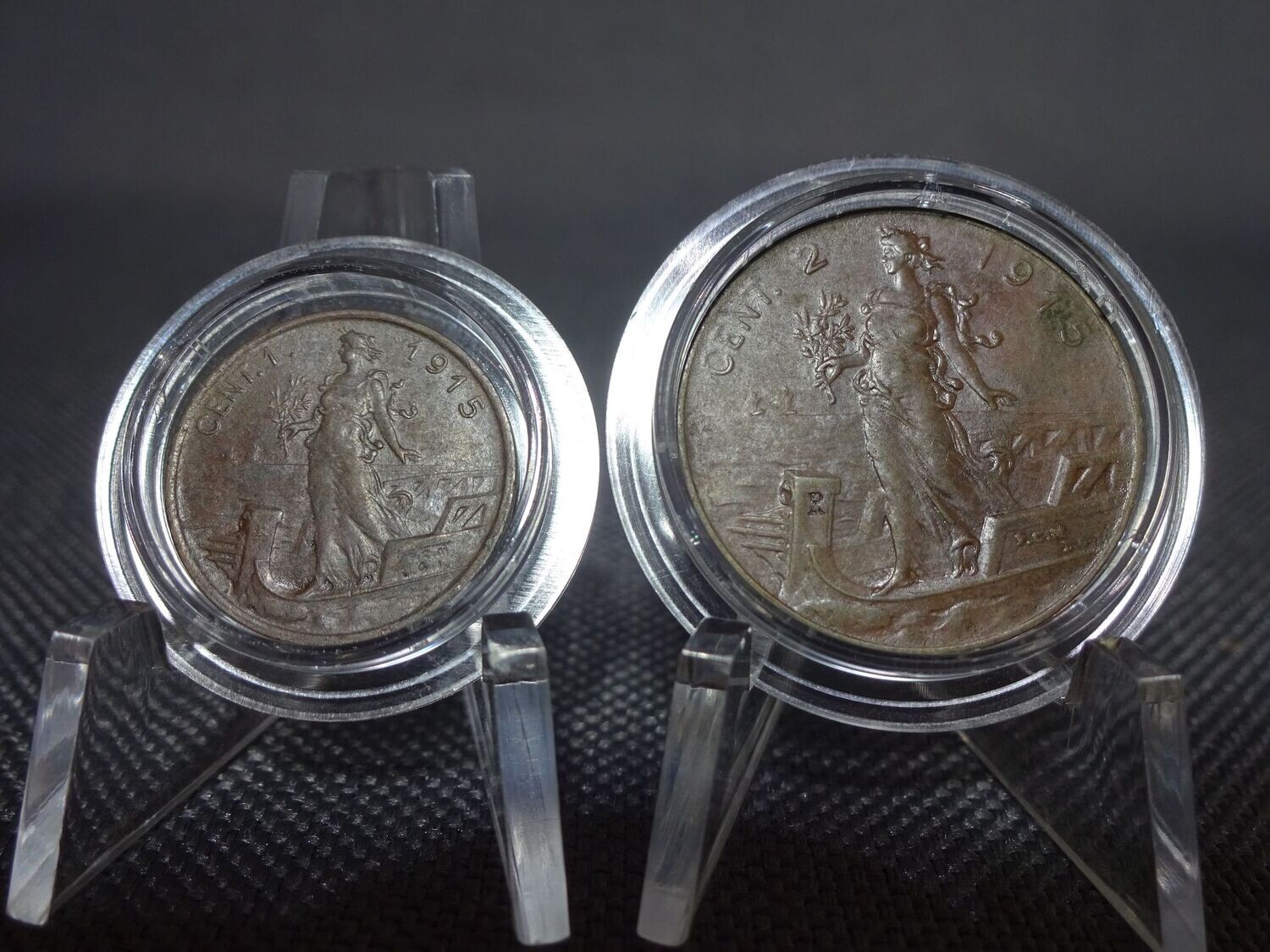 Münzen Set Italien 1915 1 Centesimo 2 Centesimi Vittorio III. Münzen Set Italien 1915 1 Centesimo 2 Centesimi Vittorio III.