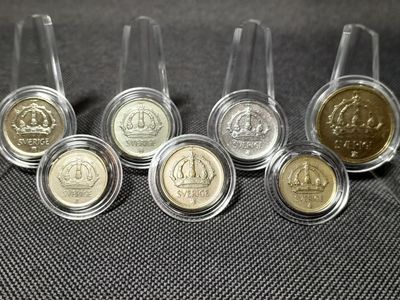 Silbermünzen Set 1944 1945 1948 1949 1950 Schweden 10 25 50 Öre König Gustav V. Erhaltung!