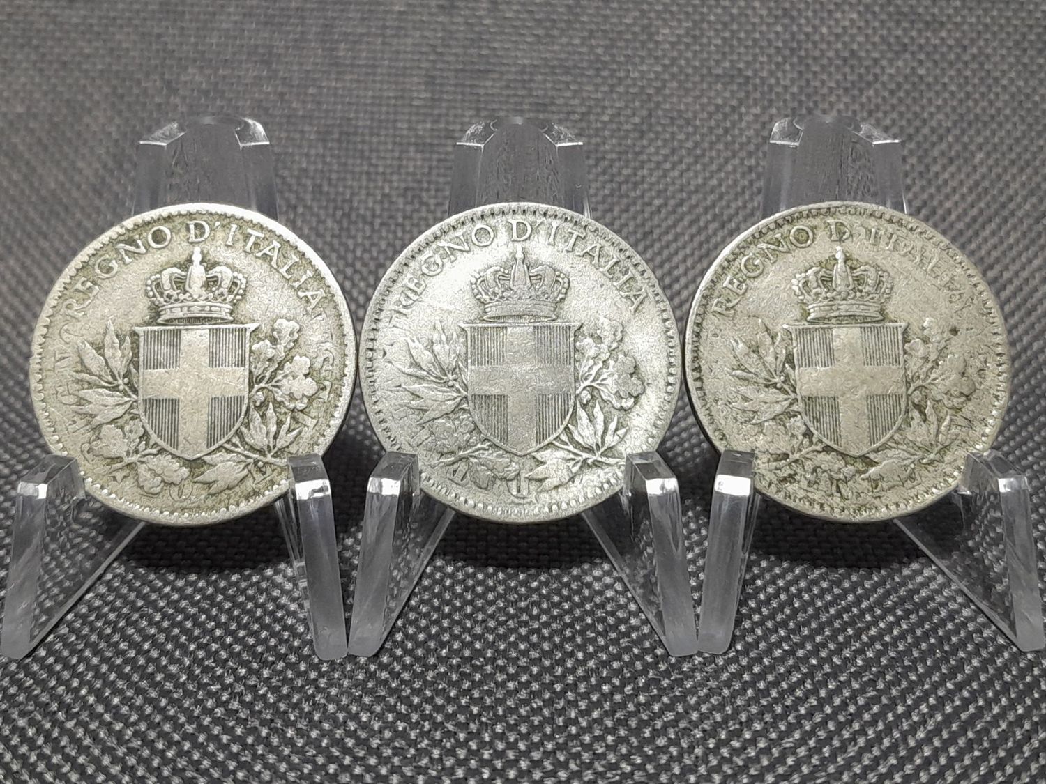 Münzen Set Italien 1918 1919 20 Centesimi Vittorio III. Überprägt Münzen Set Italien 1918 1919 20 Centesimi Vittorio III. Überprägt