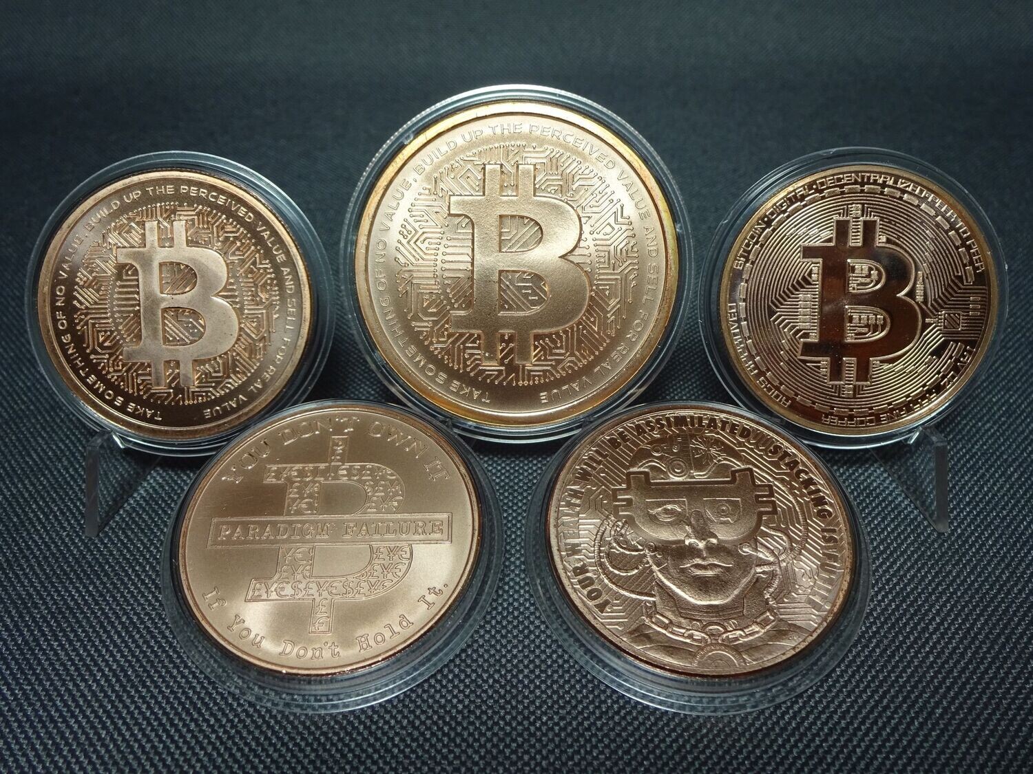 Medaillen Set USA No Value Bitcoin Stacking Is Future Silver Shield Kupfer 1 & 2 Oz Unze