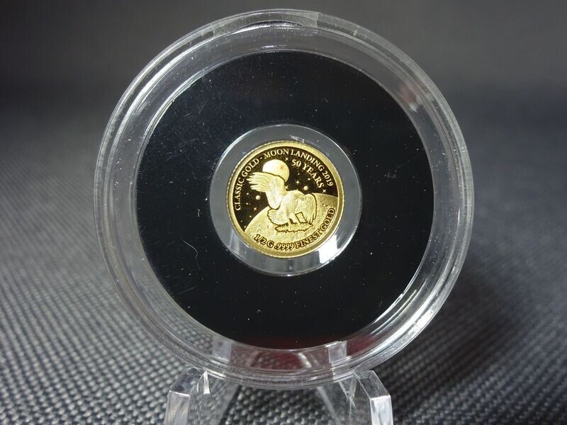 Goldmünze Barbados 2019 10 Dollars 50 Jahre NASA Mondlandung Eagle Raumfahrt Classic Gold PP Proof 0,5 g Goldmünze Barbados 2019 10 Dollars 50 Jahre NASA Mondlandung Eagle Raumfahrt Classic Gold PP Proof 0,5 g