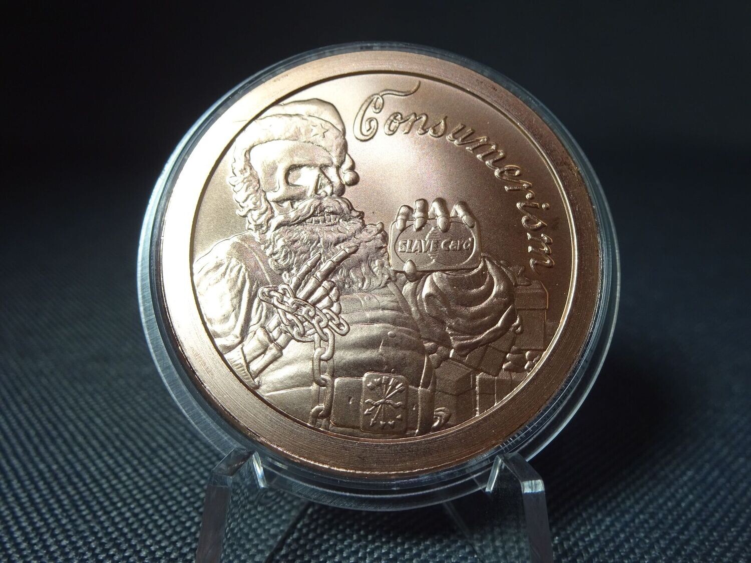 Medaille USA Konsum Weihnachtsmann Slave Card Weihnachten Silver Shield Kupfer 1 Oz Unze