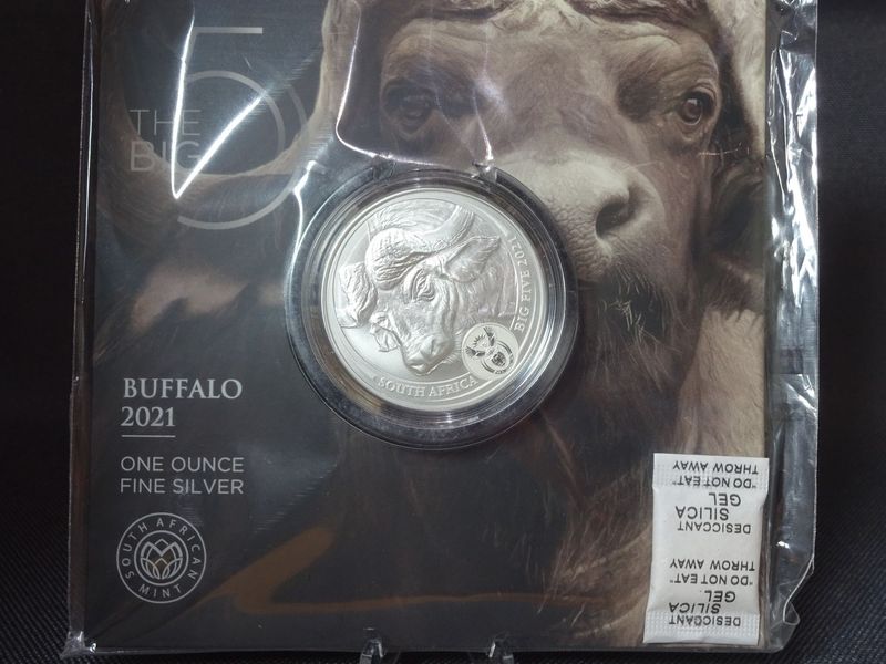 Silbermünze Südafrika 2021 5 Rand The Big Five Büffel Buffalo Blister 1 Oz Unze