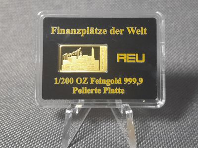 Goldbarren Washington D.C. Börse Finanzplätze der Welt PP Proof 1/200 Oz Unze
