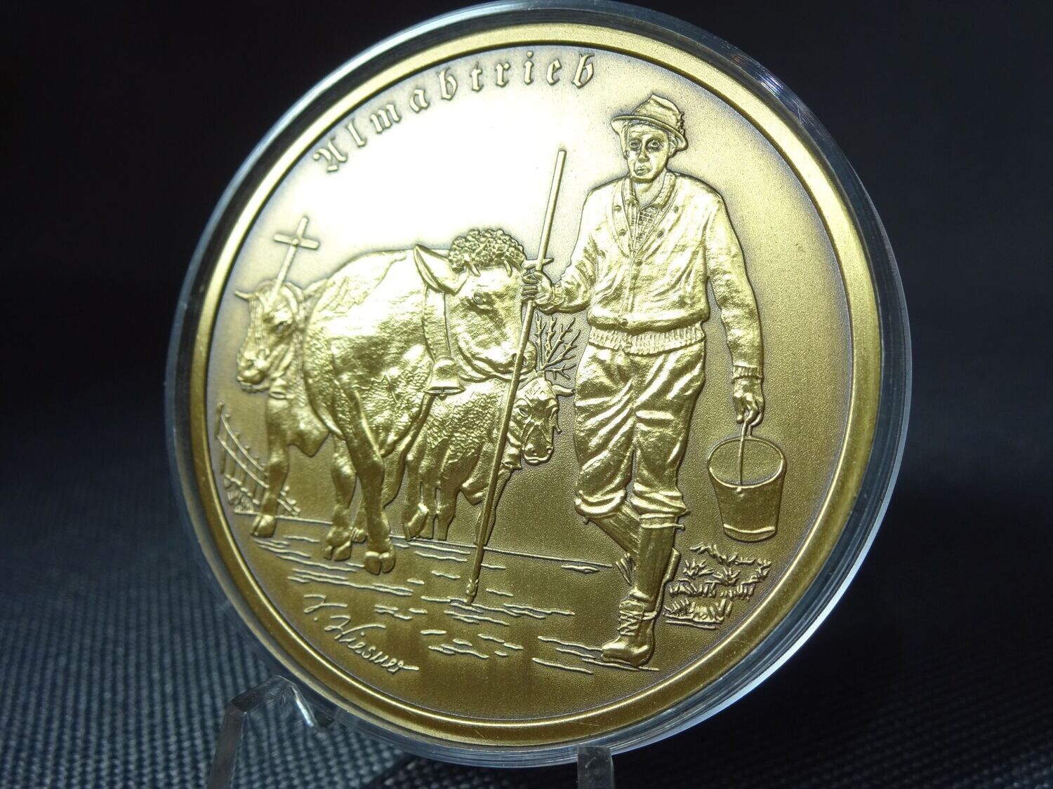 Medaille Deutschland Almabtrieb Kühe Bauer Deutsche Heimat 50 mm Medaille Deutschland Almabtrieb Kühe Bauer Deutsche Heimat 50 mm