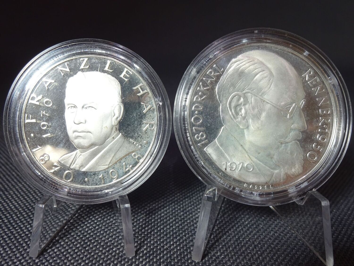 Silbermünzen Set Österreich 1970 25 50 Schilling Franz Lehar Dr. Karl Renner Proof