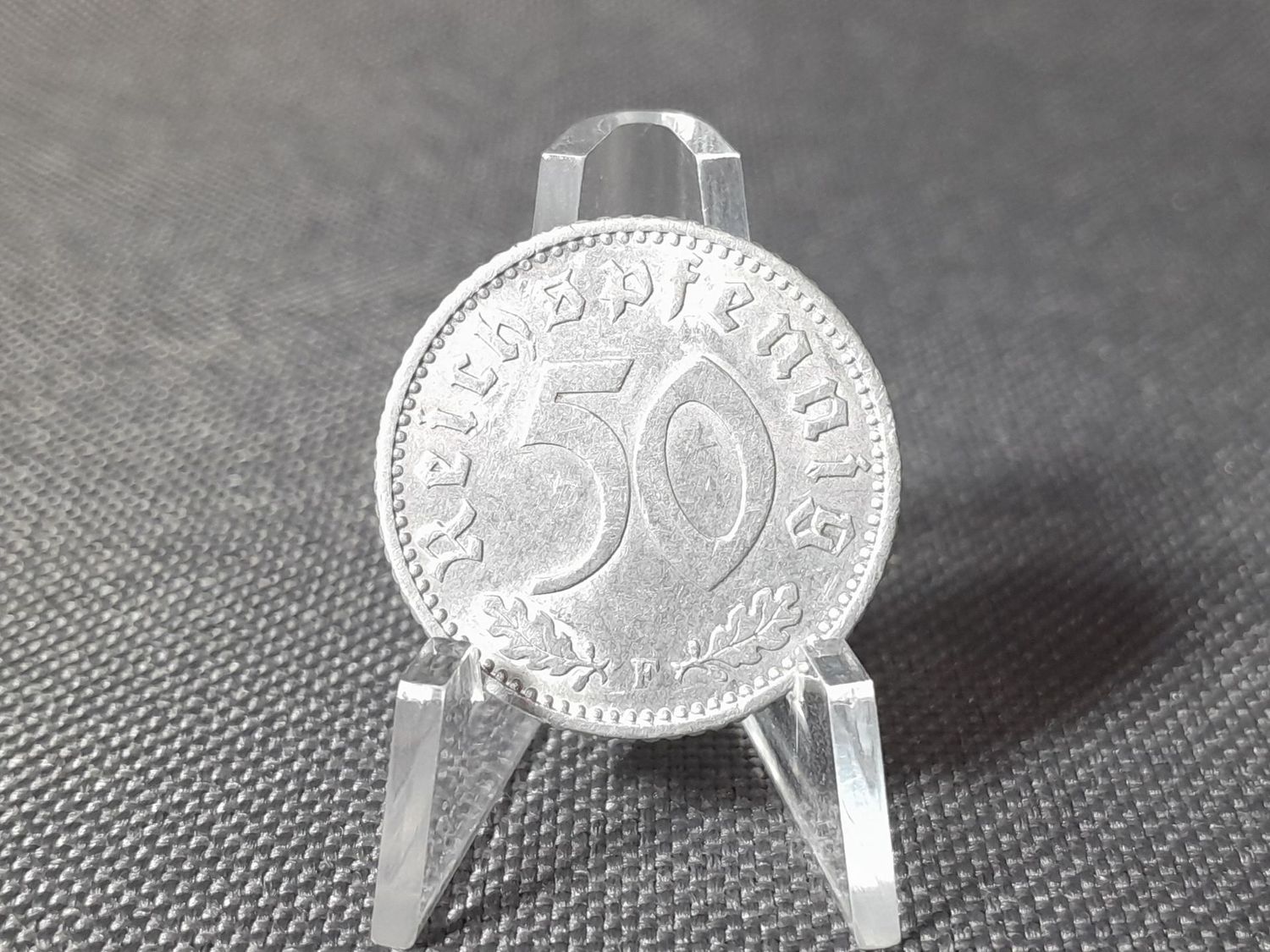 Münze Drittes Reich 1942 F 50 Reichspfennig Stuttgart Münze Drittes Reich 1942 F 50 Reichspfennig Stuttgart